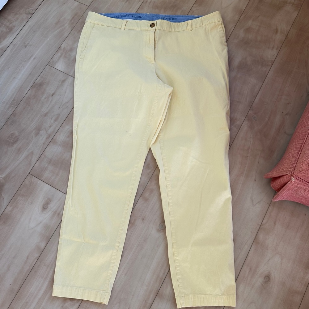 Talbots Women's Light Yellow weekend chino